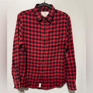 JACHS Mfg Co. Black & Red Buffalo Plaid Flannel Shirt Size M